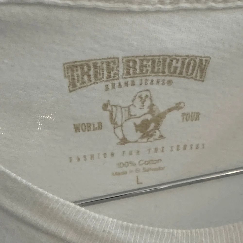 True Religion White Tee with Black Script